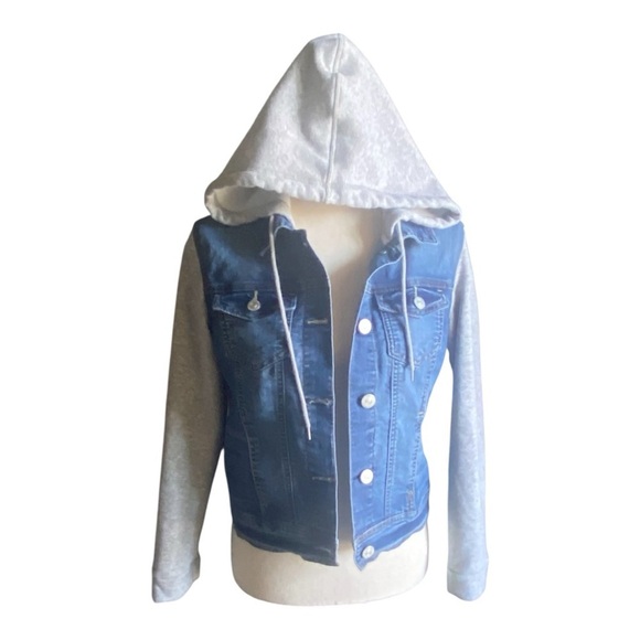 WALLFLOWER-WOMENS DENIM AND FLEECE JACKET-SIZE MEDIUM - Picture 2 of 8